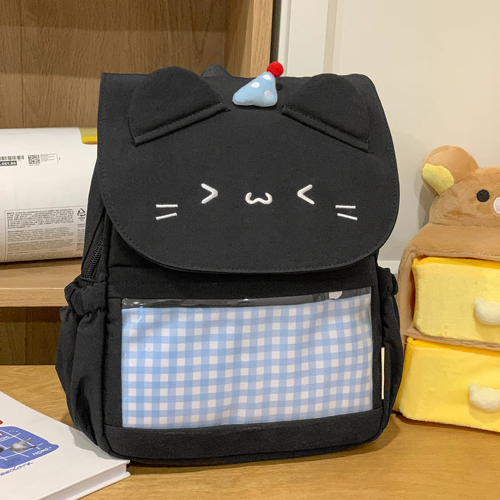 Charmanter Mini-Schulrucksack für Kinder mit Katzengesicht
