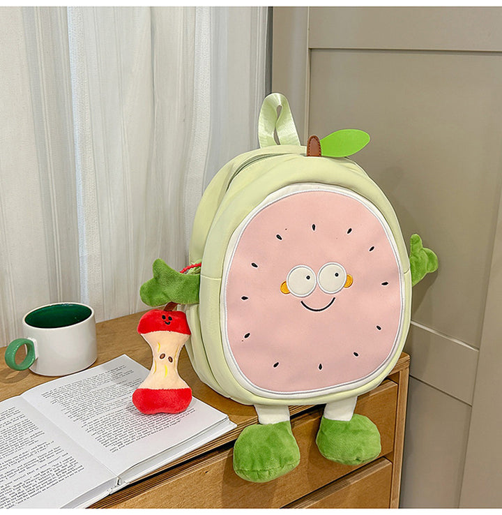 Plüsch-Schulrucksack mit Fruchtmotiv