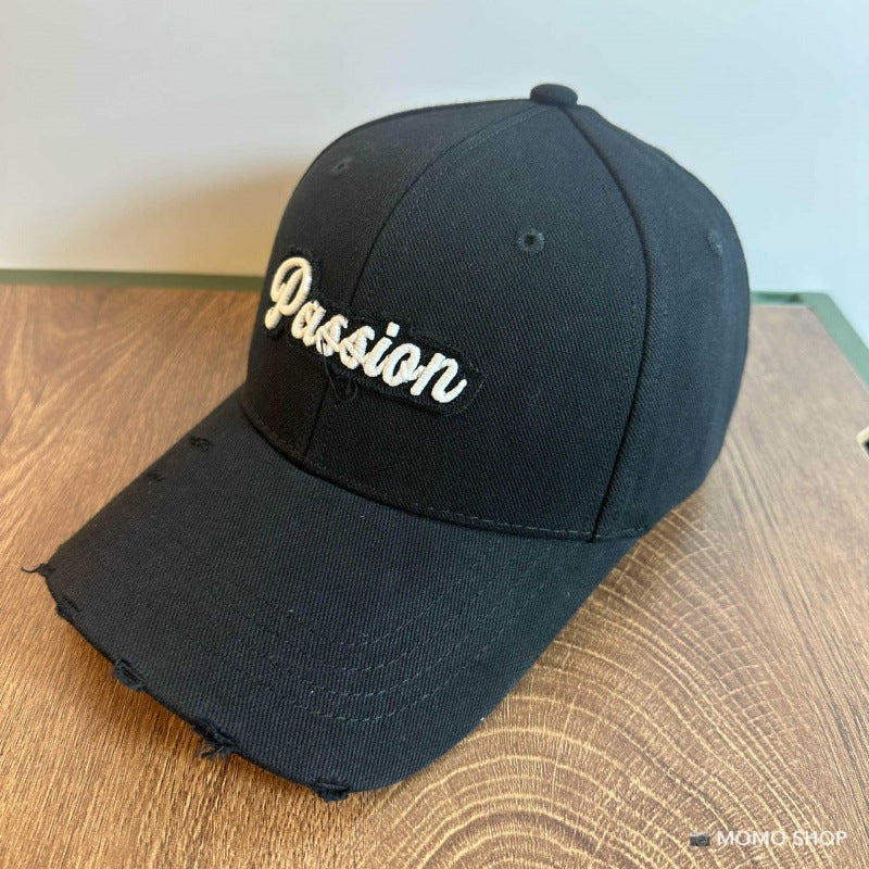Damen Baseballkappe aus Baumwolle im Used-Look mit gesticktem Zitat Skanto