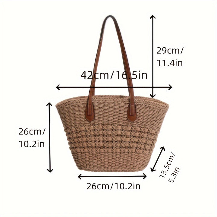 Handtasche mit geflochtenem Design und Ledergriff Skanto