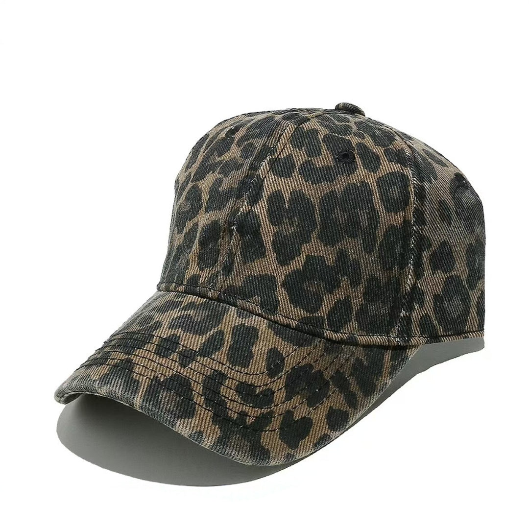Damen stylische Baseballkappe mit Animal-Print Skanto