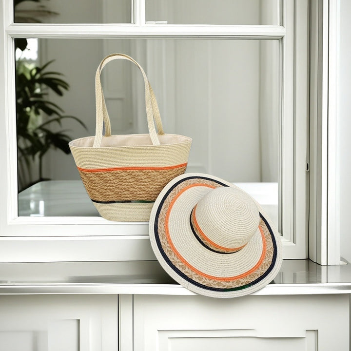 Strandtasche mit bunten Streifen Skanto