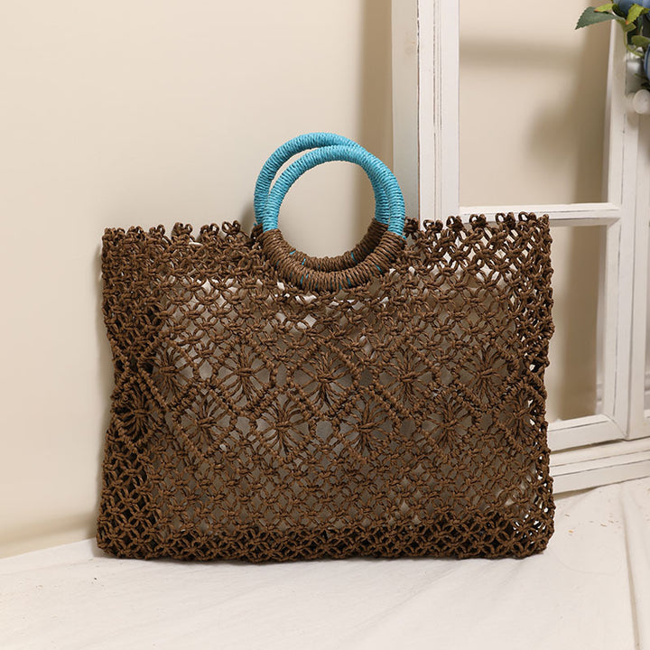 Elegante und handgemachte Makramee-Korbtasche Skanto