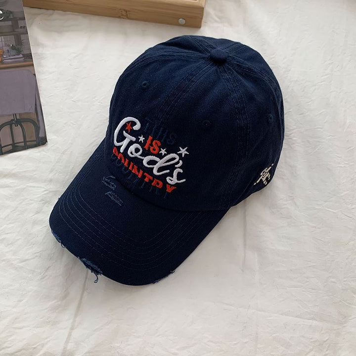 Herren Distressed Bestickte Baseballkappe Skanto