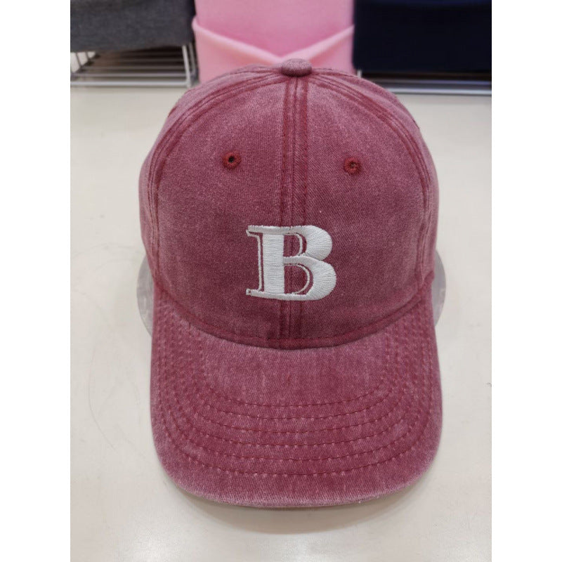 Damen Baseballkappe aus Baumwolle im Used-Look mit Buchstabenstickerei Skanto