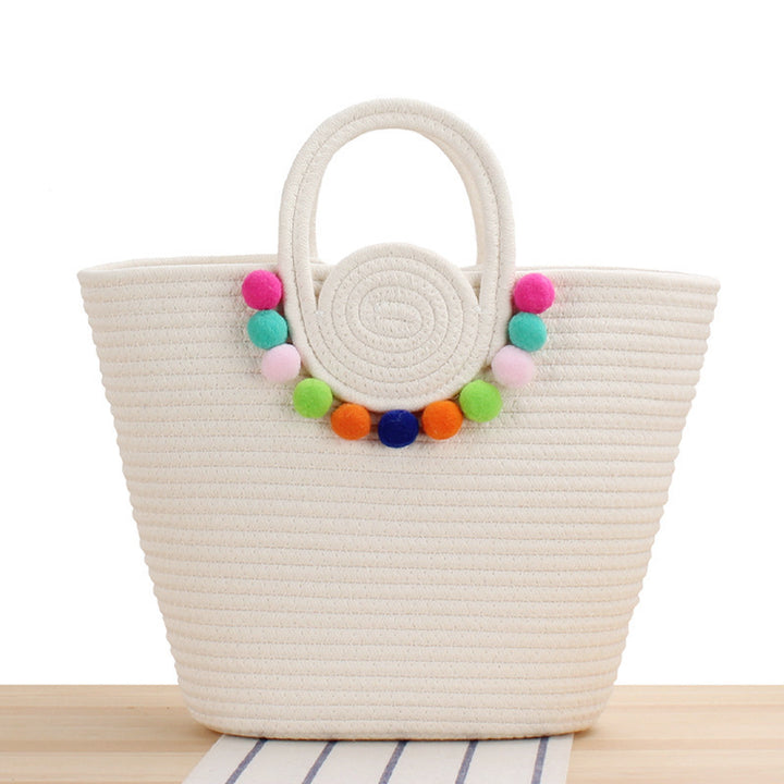Moderne Handtasche mit verspielten Pompon-Verzierungen Skanto