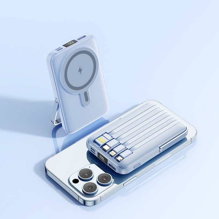 Tragbare Powerbank mit multifunktionalen Ladekabeln Skanto