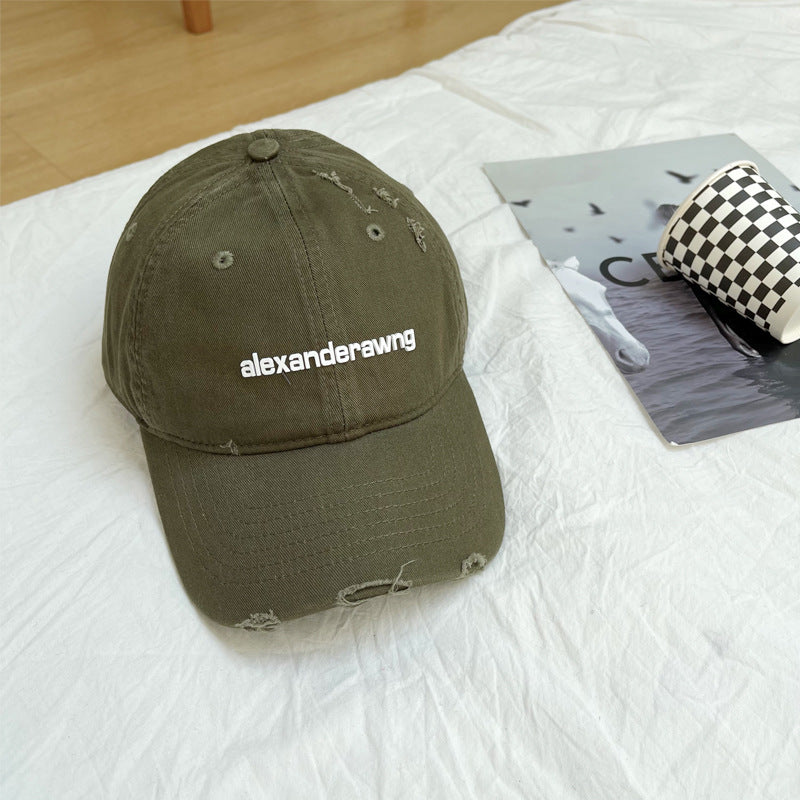 Unisex Distressed Baumwoll-Baseballkappe Skanto