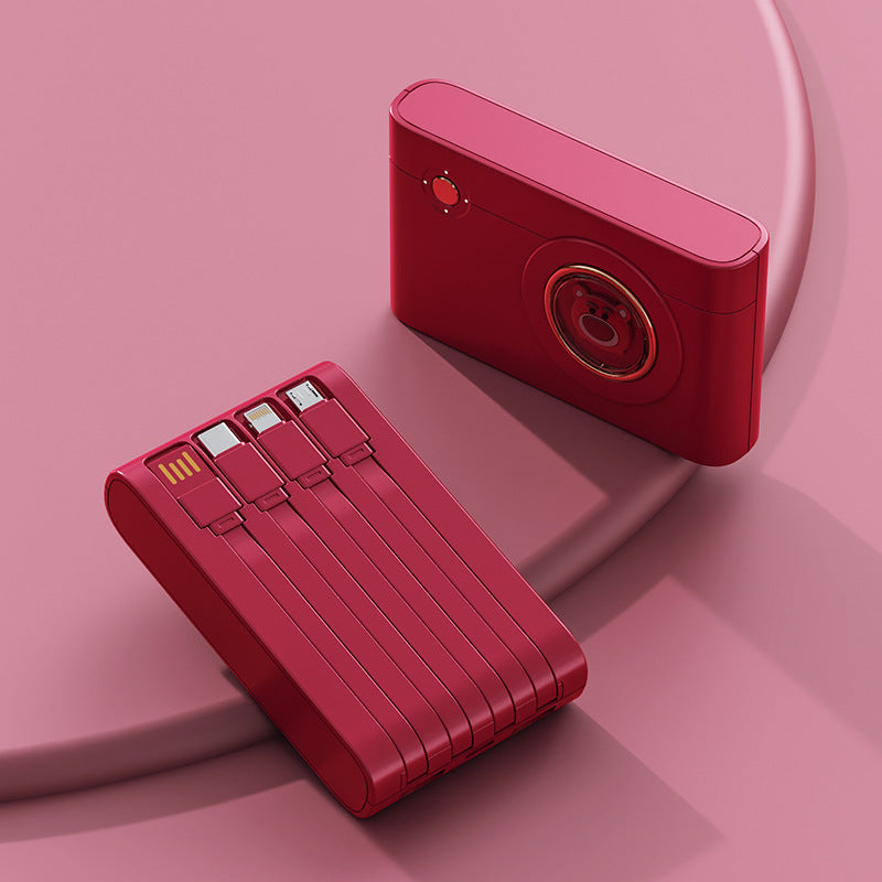 Tragbare Powerbank mit integriertem Kabelsystem und innovativen Ladefunktionen Skanto