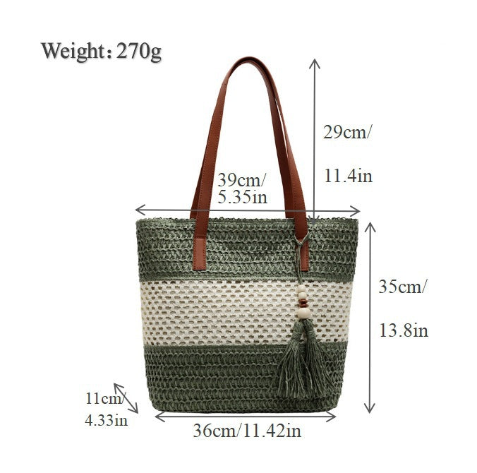 Strandtasche mit dekorativem Quastenanhänger Skanto