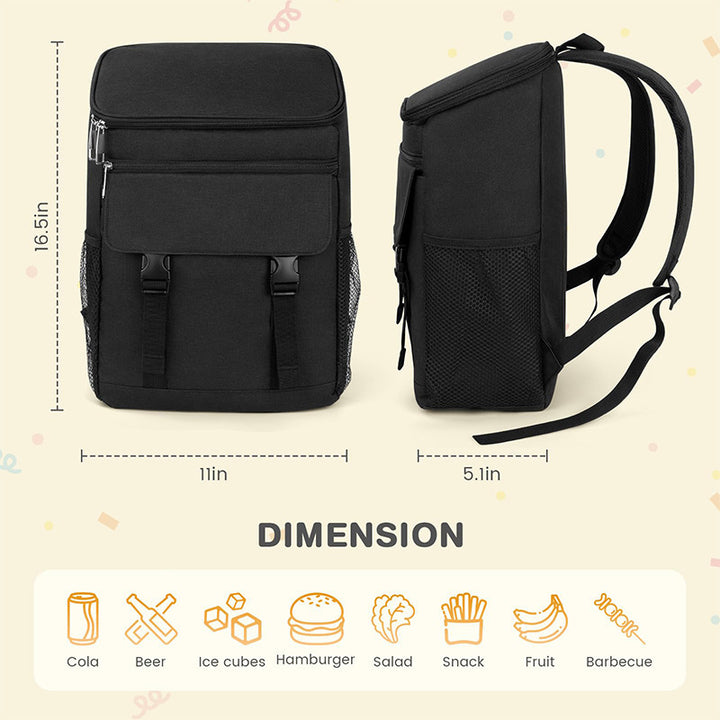 Unisex isolierter Kühlrucksack mit Thermo-Futter, gepolstertem Rücken und seitlichen Flaschenhaltern Skanto