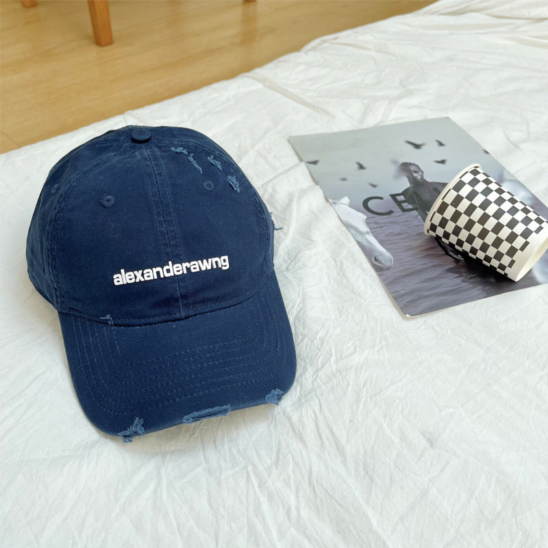 Unisex Distressed Baumwoll-Baseballkappe Skanto