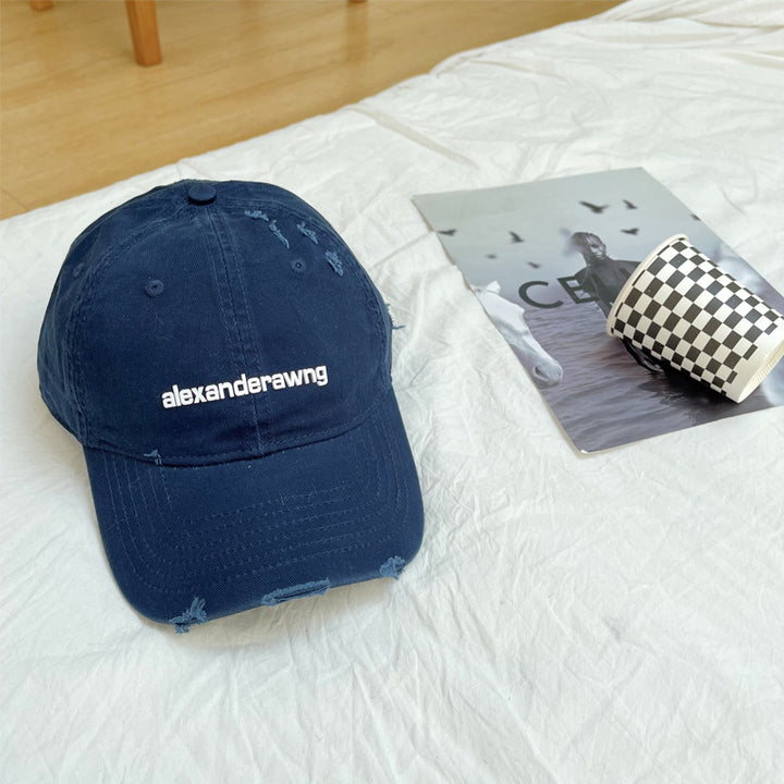 Unisex Distressed Baumwoll-Baseballkappe Skanto
