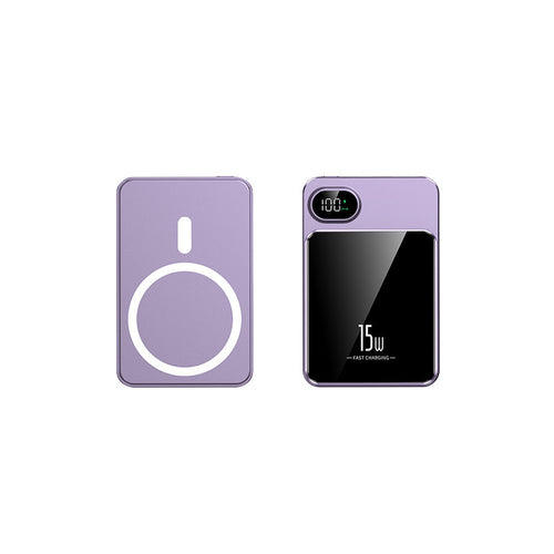 Magnetische Powerbank mit schneller Qi-Ladefunktion und LCD-Bildschirm Skanto