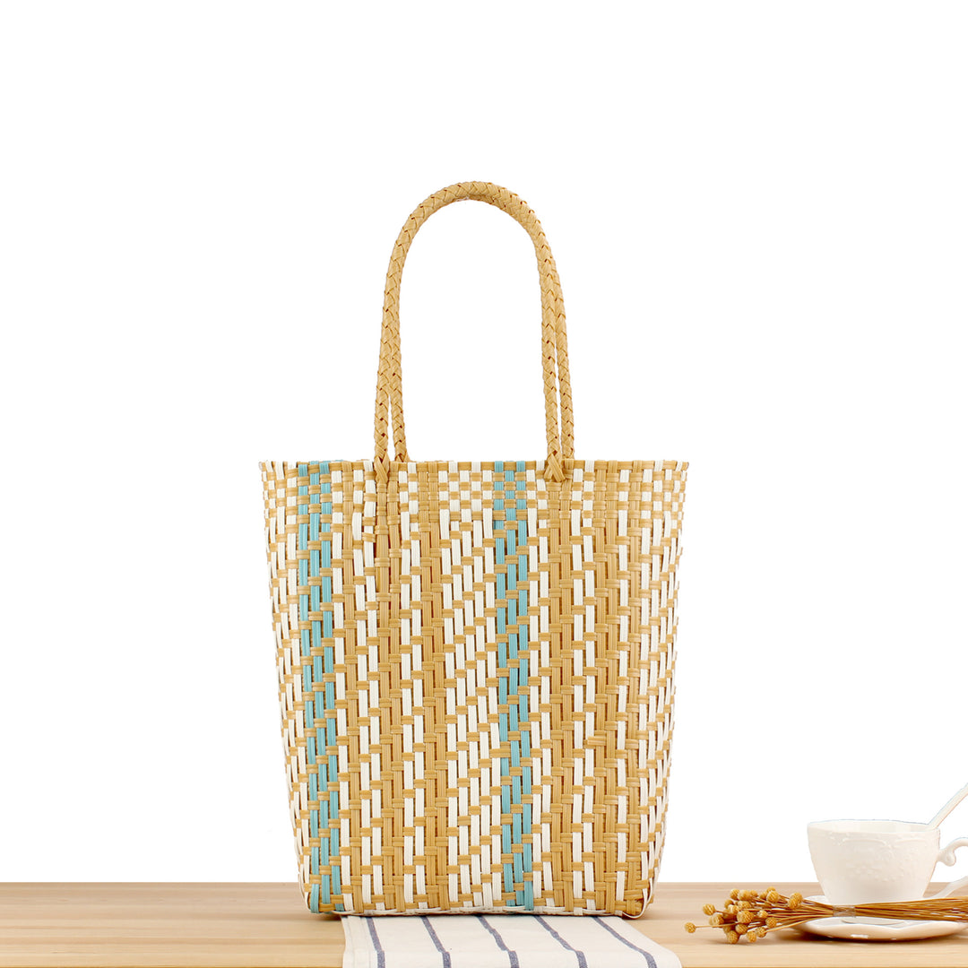 Geflochtener Shopper mit farbenfrohem Design Skanto