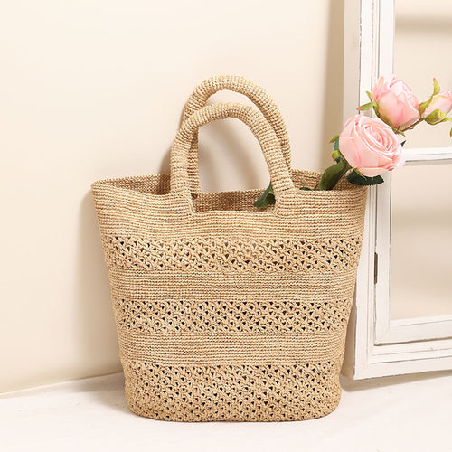 Handgemachte Strandtasche aus gewebtem Naturmaterial Skanto