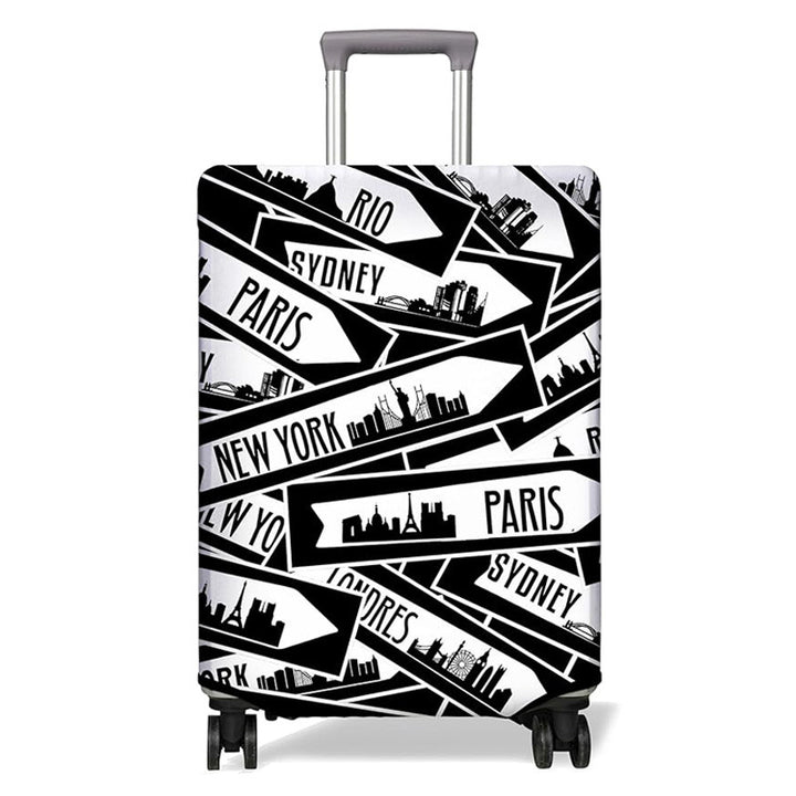 Unisex nicht-elastische Kofferhülle mit Urban-Doodle-Muster, Reißverschluss und Rundumschutz für 4-Rad-Trolleys Skanto