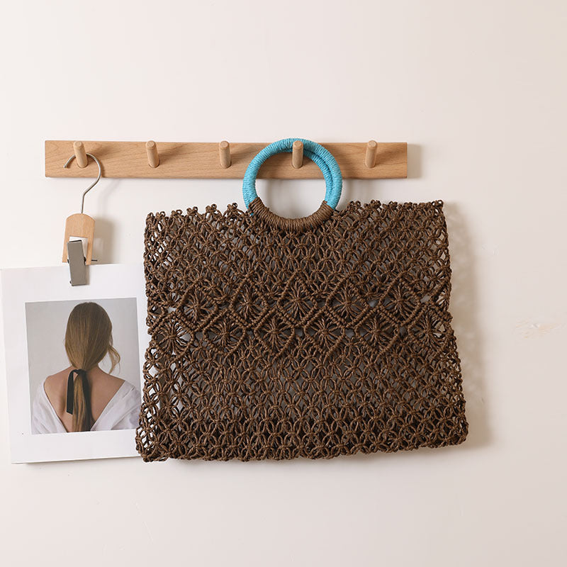 Elegante und handgemachte Makramee-Korbtasche Skanto