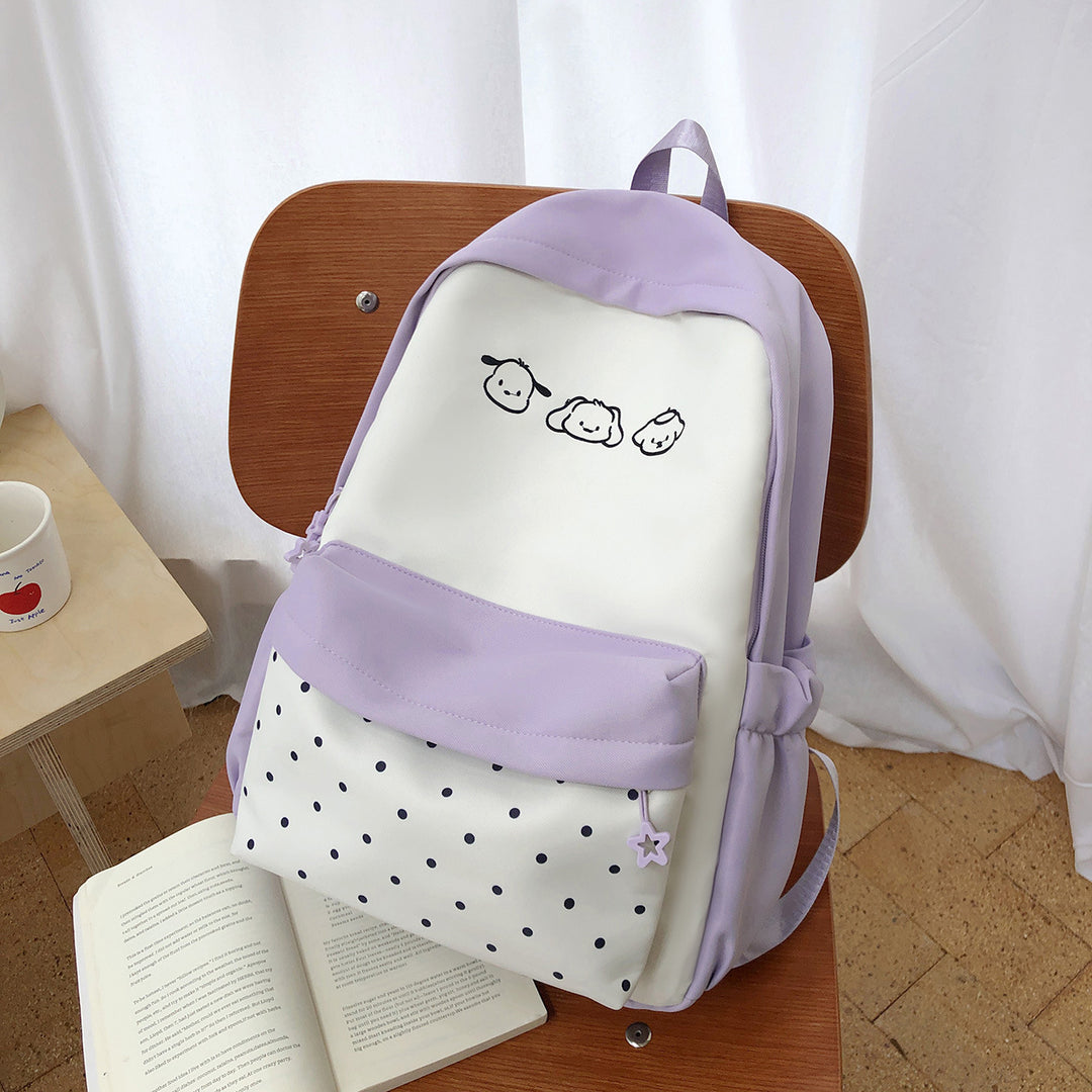 Niedlicher Schulrucksack mit Charakter-Print