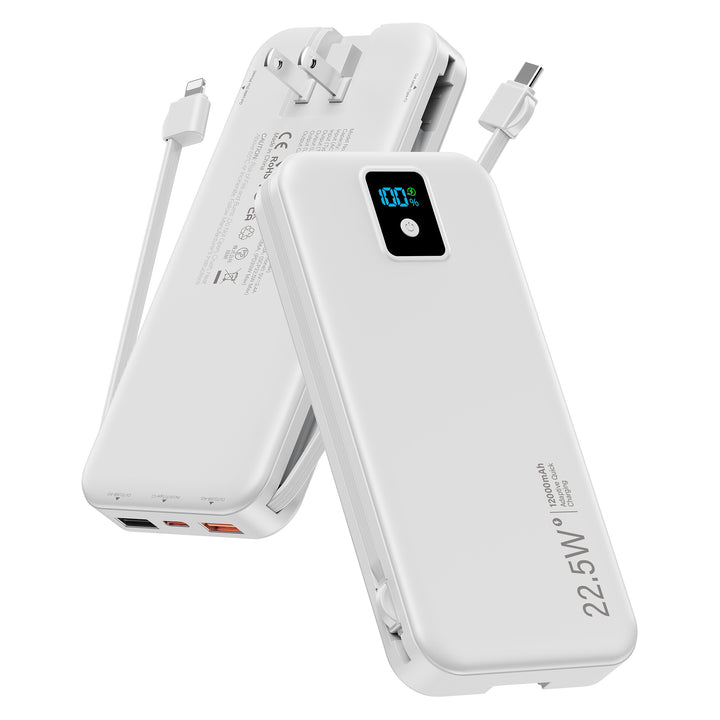 Powerbank mit digitalem LCD-Display und integriertem Ladegerät Skanto