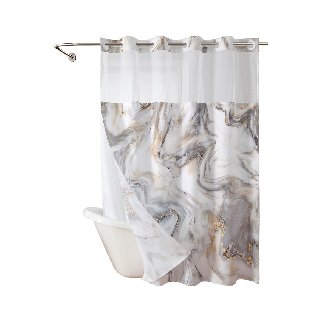 Duschvorhang mit Marmordesign Skanto
