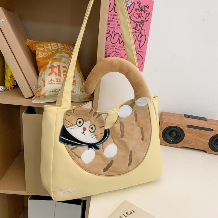 Schultertaschen-Rucksack mit Katzenmotiv