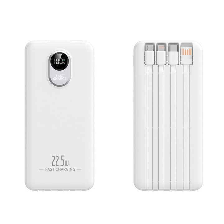 Tragbare Powerbank mit 22,5 W Schnellladung und integrierten Kabeln Skanto