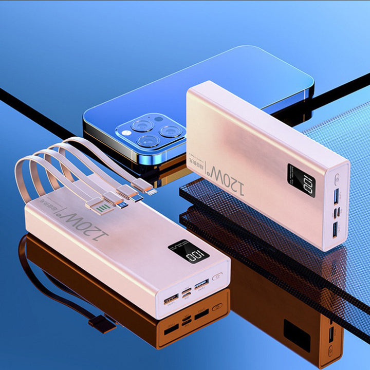 Hochleistungs-Powerbank mit integrierten Schnellladeanschlüssen und LCD-Bildschirm Skanto
