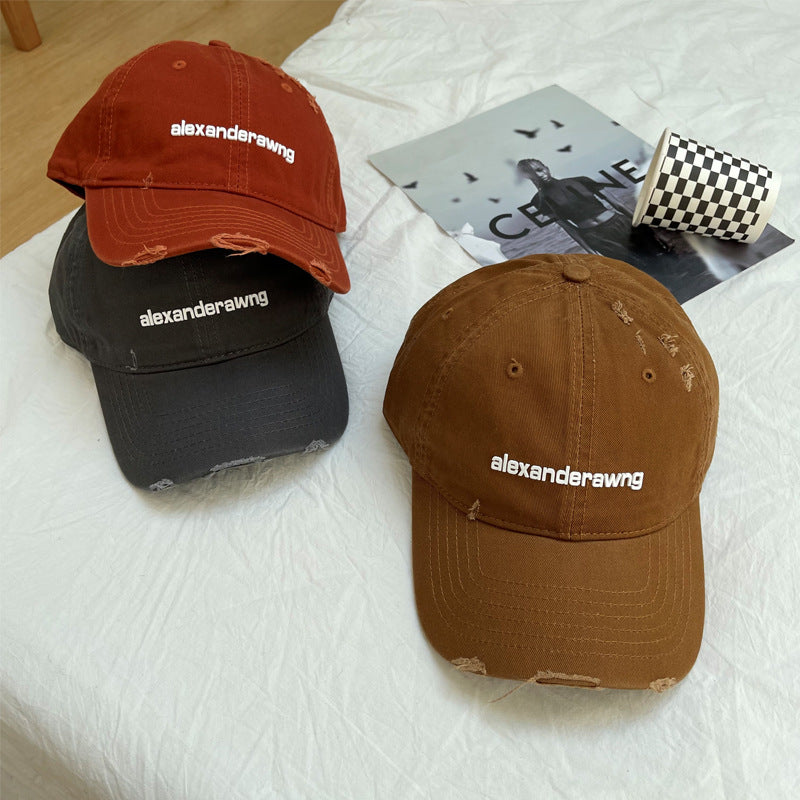 Unisex Distressed Baumwoll-Baseballkappe Skanto