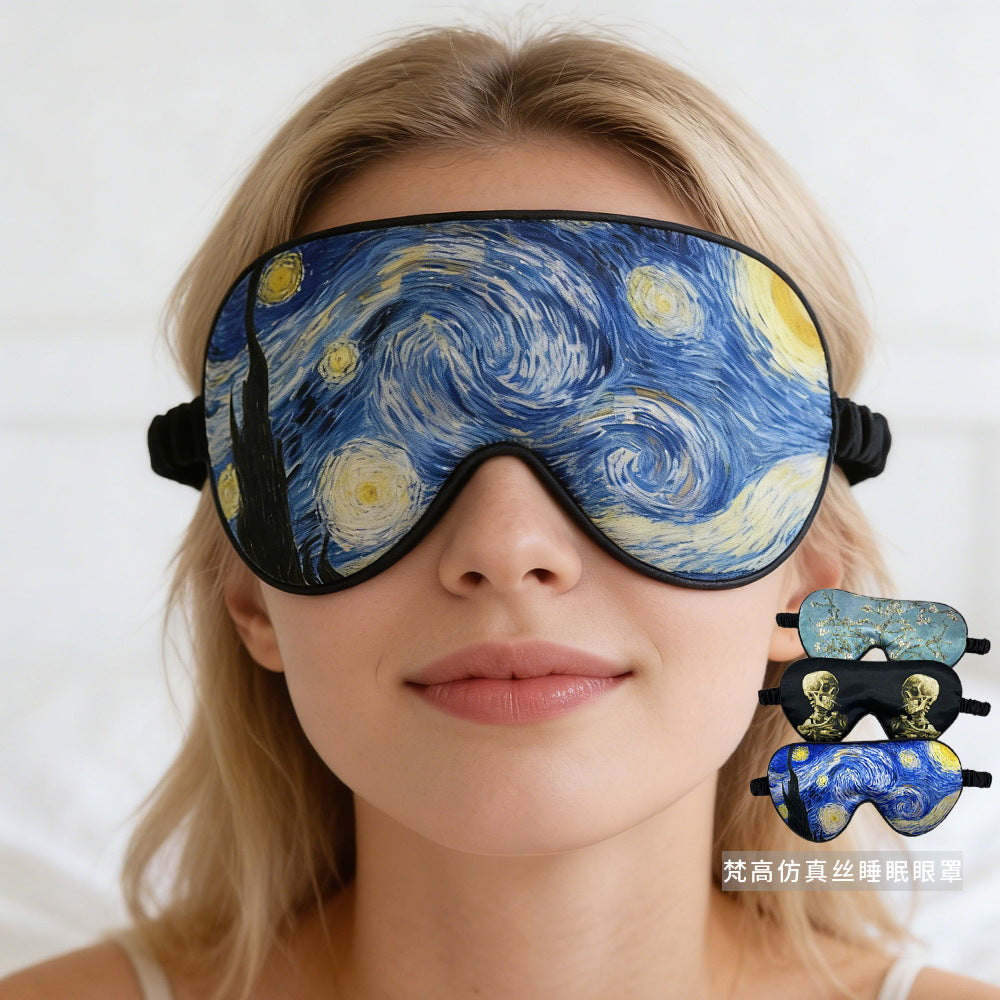 Unisex weiche ergonomische Schlafmaske mit konturiertem Augenbereich und verstellbarem Gummiband Skanto