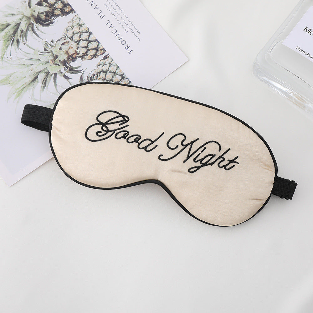 Unisex Skanto Bestickte Kontur-Schlafmaske mit dekorativer Schriftstickerei und verstellbarem Gummiband