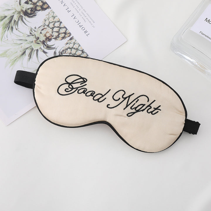 Unisex Skanto Bestickte Kontur-Schlafmaske mit dekorativer Schriftstickerei und verstellbarem Gummiband