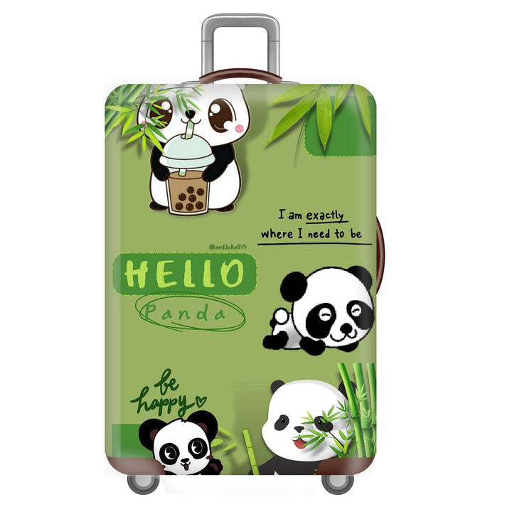 Unisexer nicht-elastischer Kofferbezug für Hartschalen-Trolley mit niedlichem Panda-Motiv, elastische Schutzhülle mit Griff- und Radausschnitten Skanto