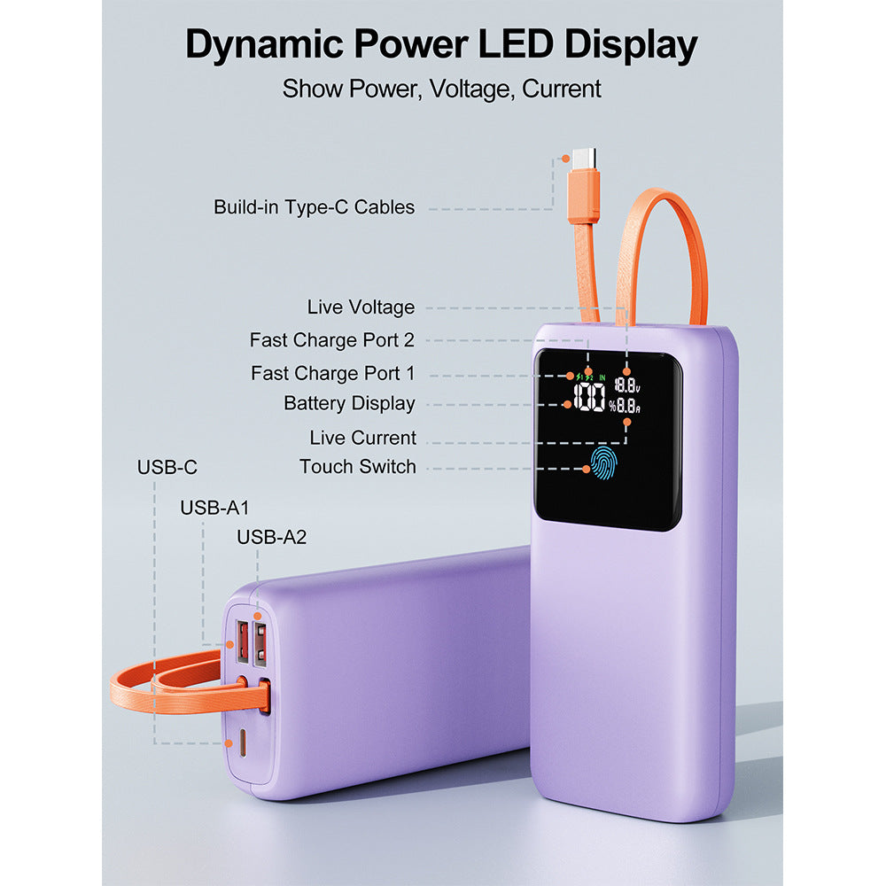 Powerbank mit integriertem LED-Display und Smart-Schnellladeanschluss Skanto