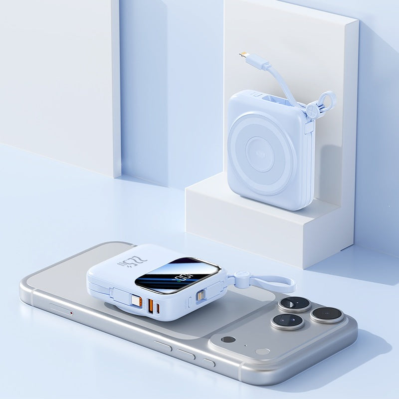 Tragbare Powerbank mit innovativem Kabelmanagement und Schnellladefunktion Skanto