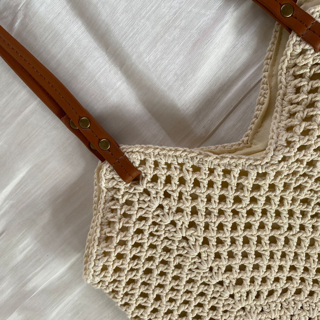 Handgemachte Makramee-Tasche mit einzigartigem Sonnenblumenmuster Skanto