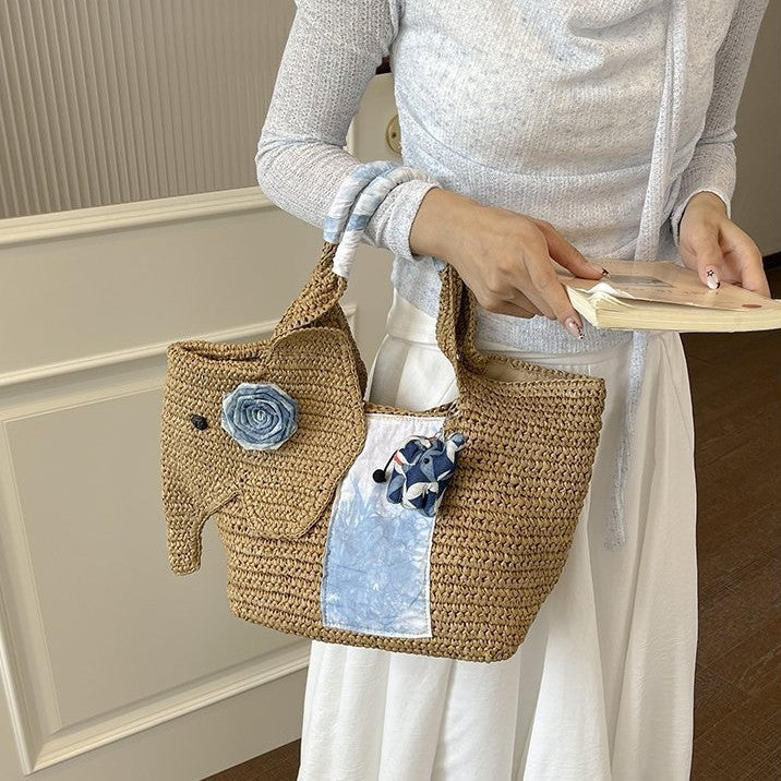 Verspielte Strohtasche Skanto