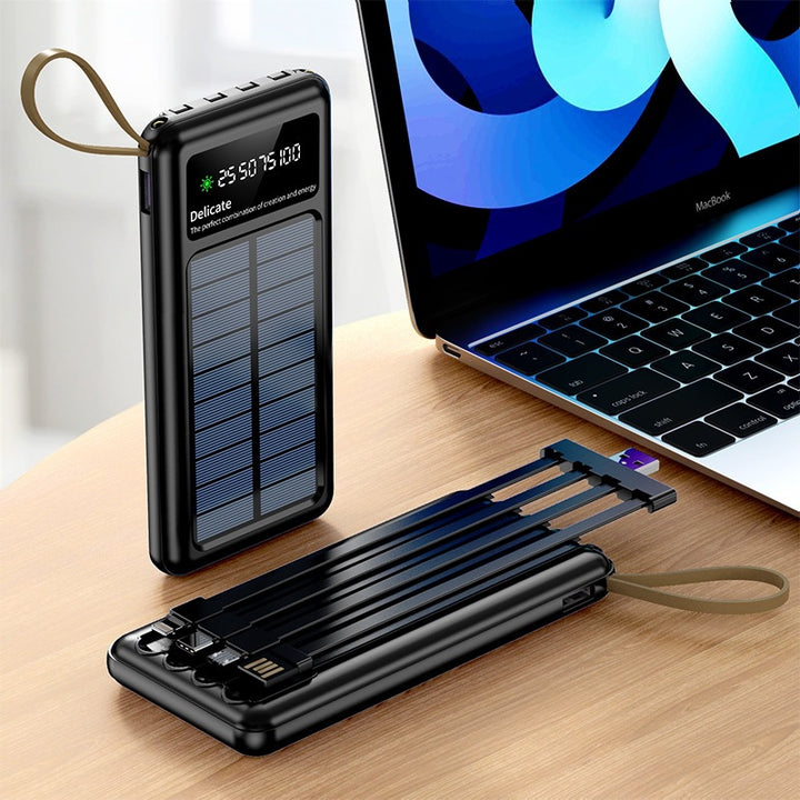 Solarbetriebene Powerbank mit Digitalanzeige und innovativer Schnellladefunktion Skanto