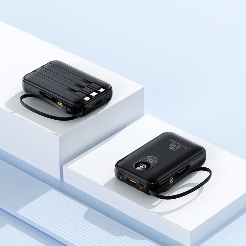 Tragbare Powerbank mit mehreren Ladeanschlüssen und Digitalanzeige Skanto