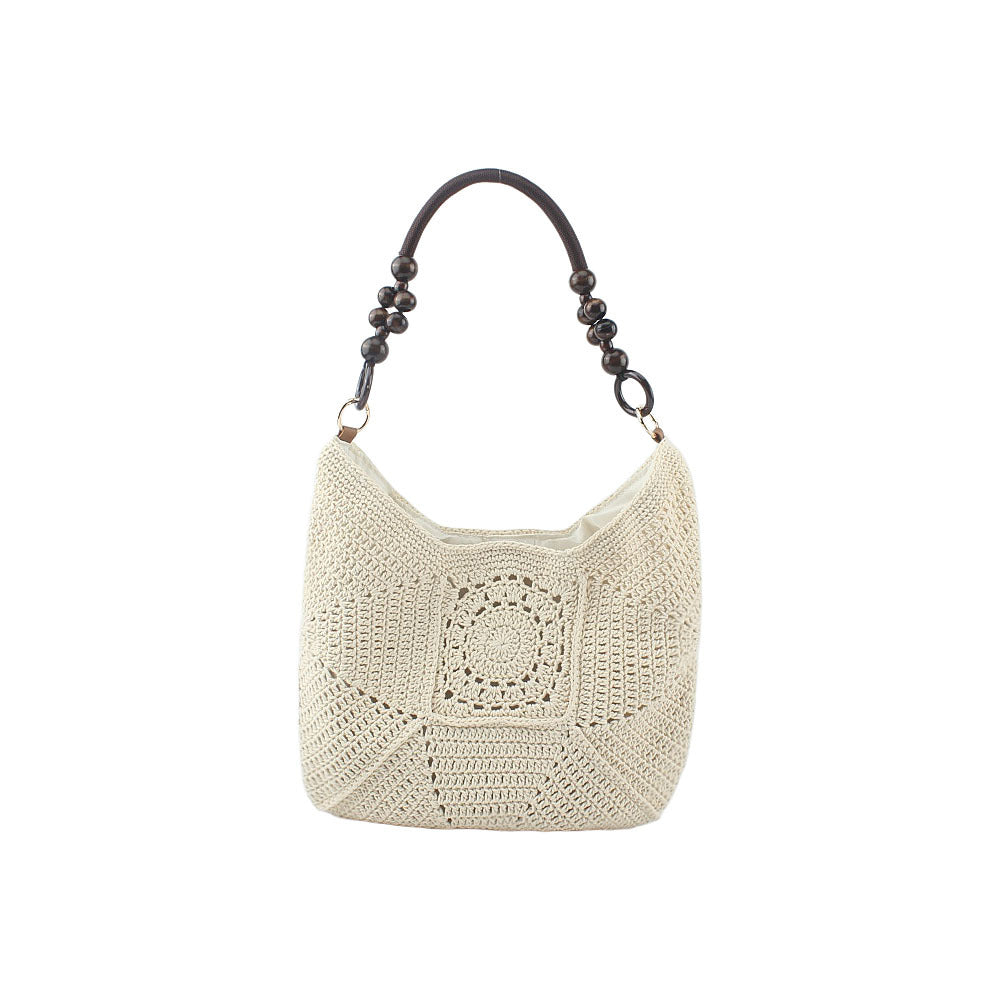 Gehäkelte Tasche mit eleganten Holzgriffen Skanto