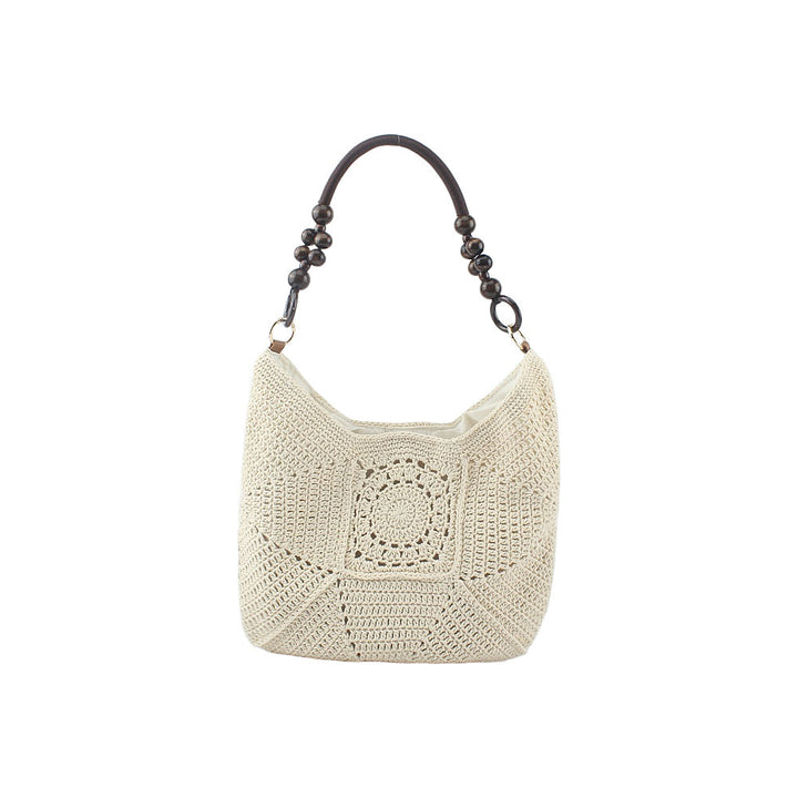 Gehäkelte Tasche mit eleganten Holzgriffen Skanto