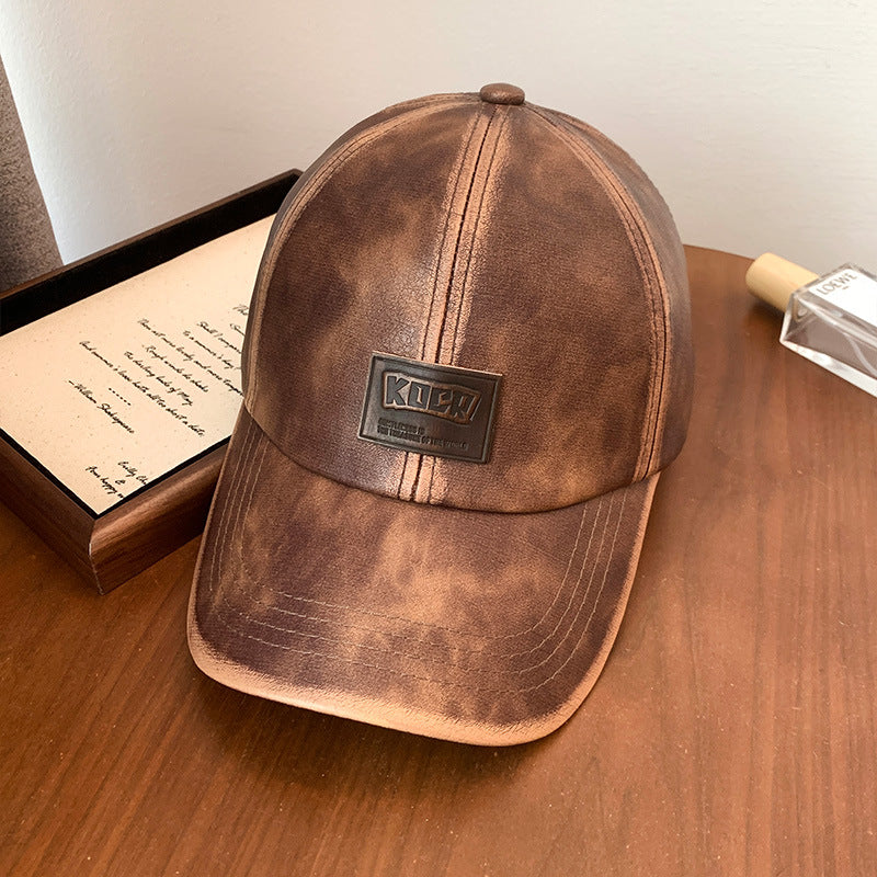 Herren Vintage Kunstleder-Baseballkappe Skanto