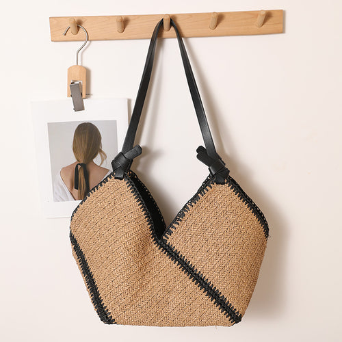 Handgefertigte Boho-Tasche mit Lederdetails Skanto