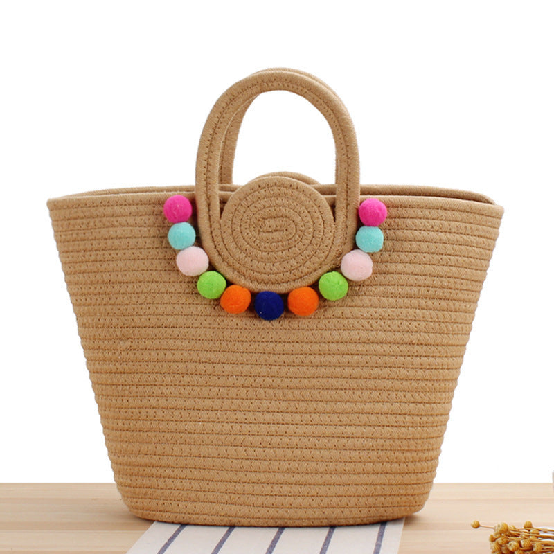 Moderne Handtasche mit verspielten Pompon-Verzierungen Skanto