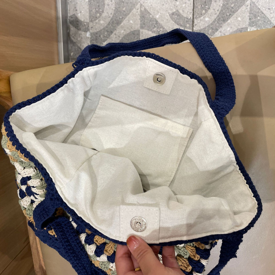 Handgeknüpfte Schultertasche mit Vintage-Muster Skanto