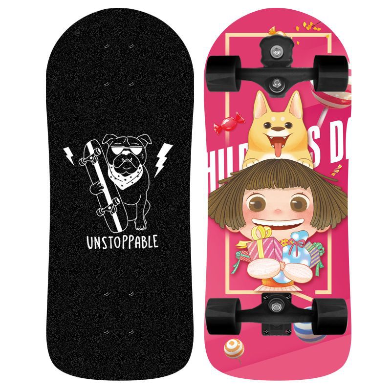 Skateboard Skanto mit Einhorn-Grafik