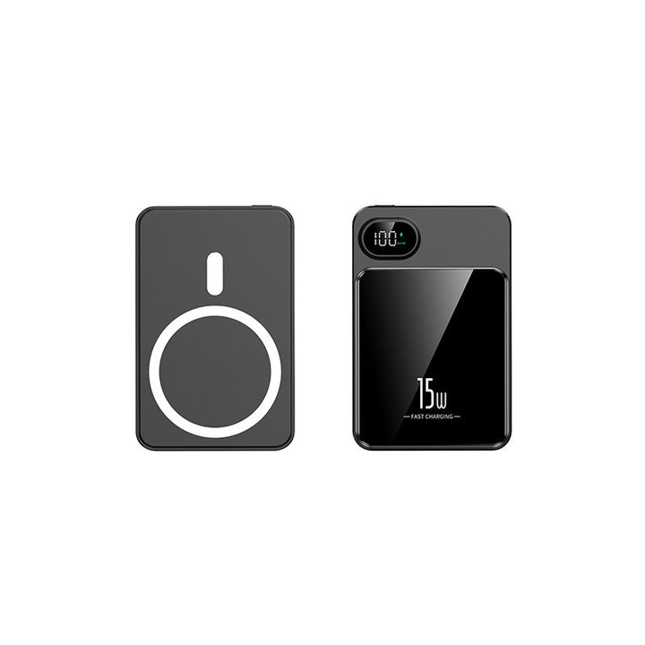 Magnetische Powerbank mit schneller Qi-Ladefunktion und LCD-Bildschirm Skanto