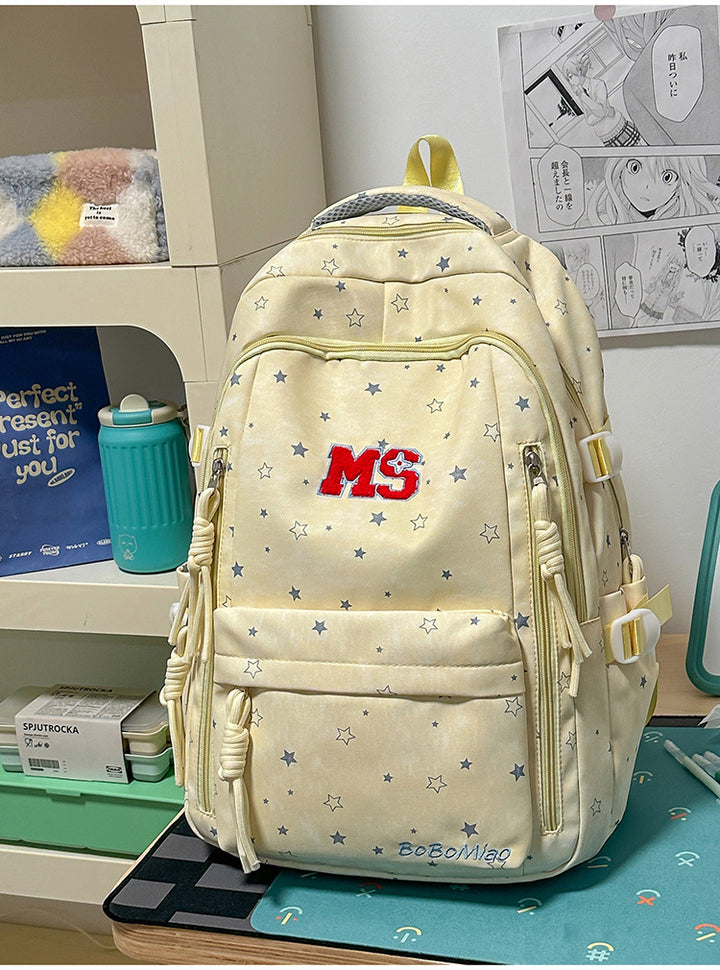 Lässiger Rucksack mit Sternenprint und mehreren Fächern