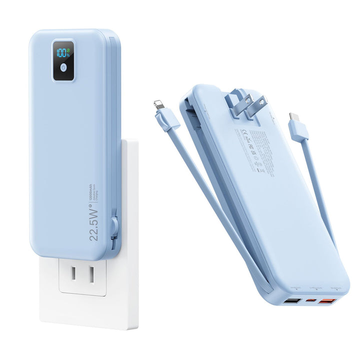 Powerbank mit digitalem LCD-Display und integriertem Ladegerät Skanto
