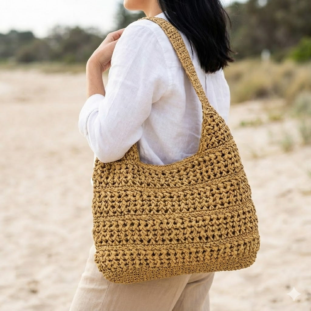 Handgemachte Makramee Hobo Bag Skanto